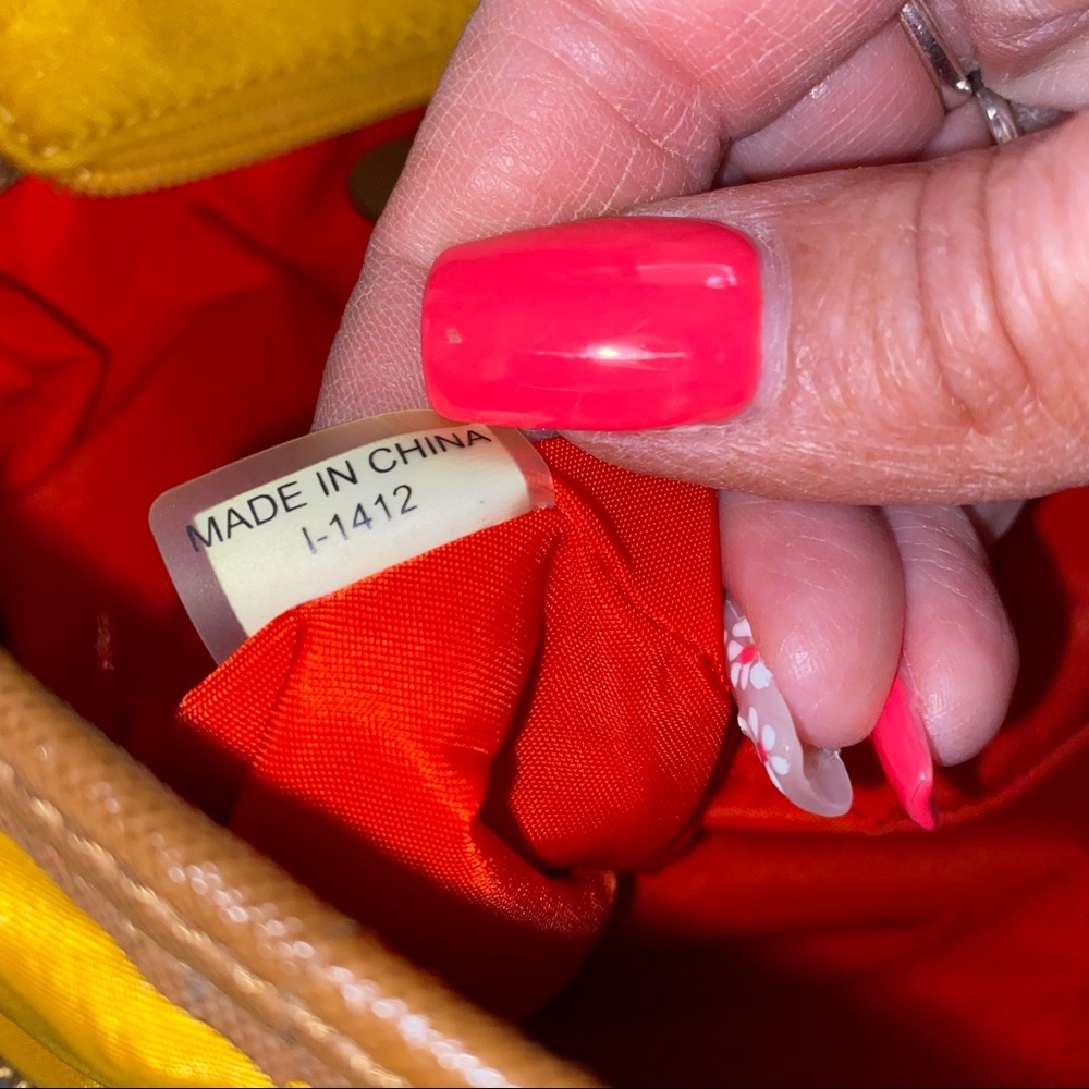 Michael Kors Kempton Golden Yellow Pocket Nylon Leather Trim Bag - Picture 11 of 14